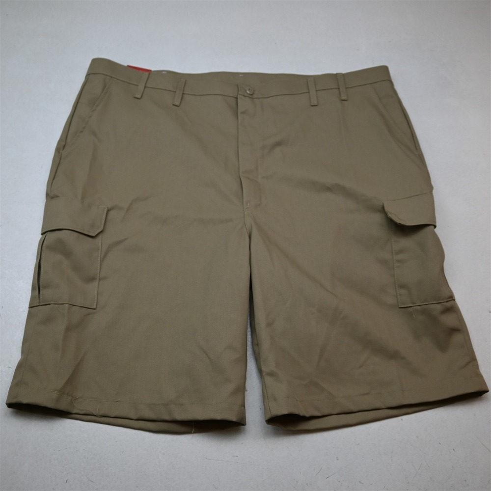 Red Kap 48x12" Khaki Flat Front Workwear Cargo Mens Shorts